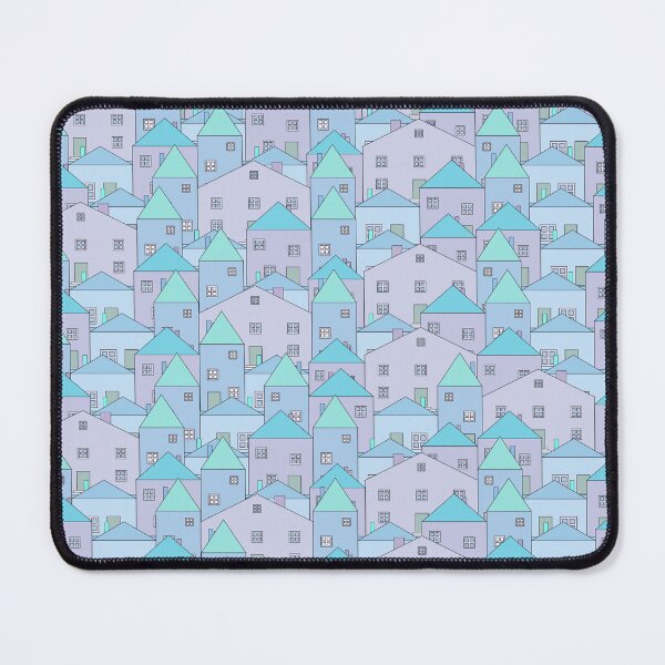 Item preview, Small, pastel houses. Blue, sky blue, pastel navy blue. designed and sold by My-fake-places.