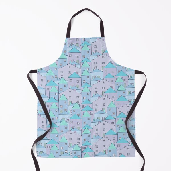 Item preview, Small, pastel houses. Blue, sky blue, pastel navy blue. designed and sold by My-fake-places.