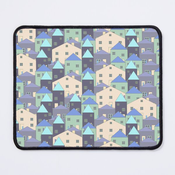 Item preview, Small, pastel houses. Blue, dark navy, pastel navy blue. designed and sold by My-fake-places.