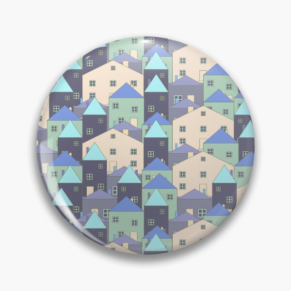 Item preview, Small, pastel houses. Blue, dark navy, pastel navy blue. designed and sold by My-fake-places.