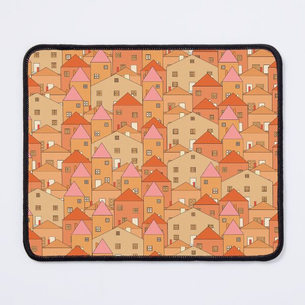 Item preview, Small, pastel houses. Orange, rusty, brown. designed and sold by My-fake-places.