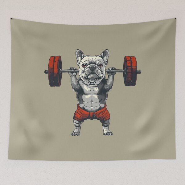 Item preview, Gym French Bulldog Weightlifting designed and sold by Wild-Co.