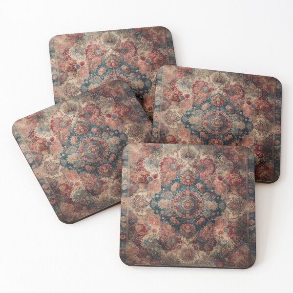 Item preview, Boho Vintage Oriental Rug: Distressed Floral and Geometric Design designed and sold by Octavia Soldani.
