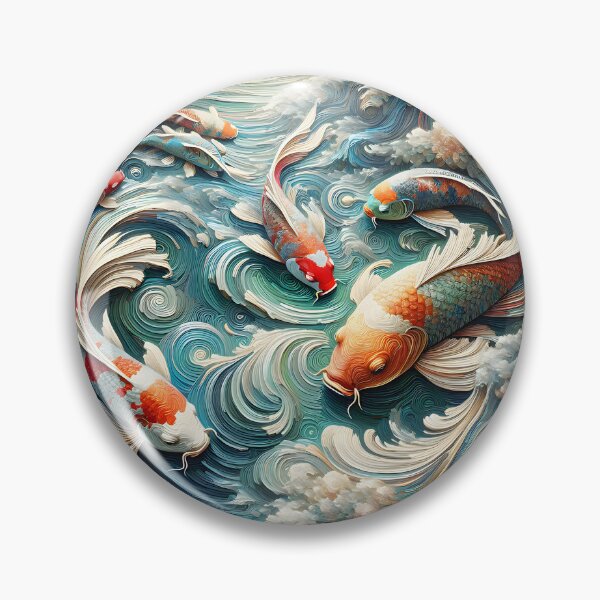 Item preview, Koi Fish Pond Clouds and Waves designed and sold by FengShuiLounge.