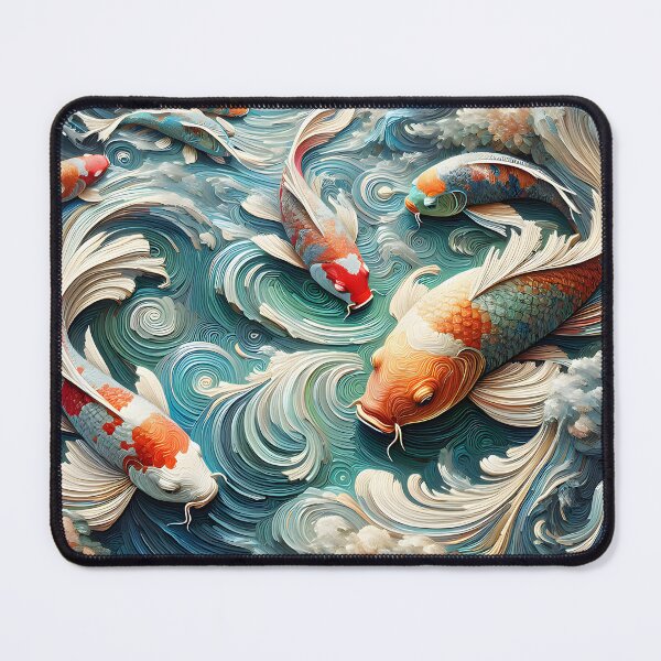 Item preview, Koi Fish Pond Clouds and Waves designed and sold by FengShuiLounge.