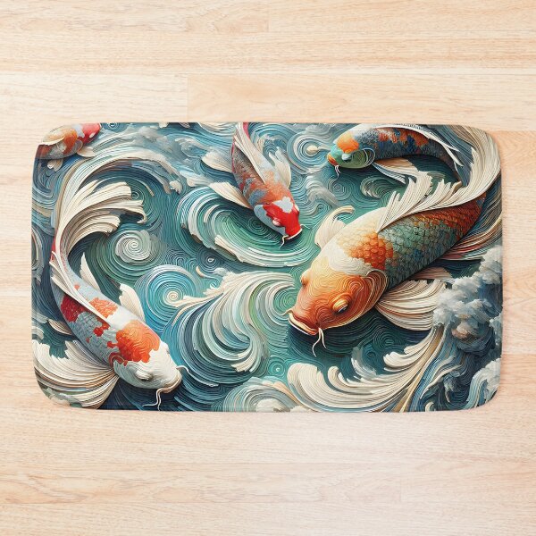 Item preview, Koi Fish Pond Clouds and Waves designed and sold by FengShuiLounge.
