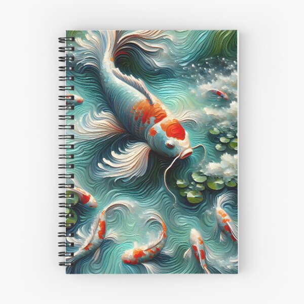 Item preview, Koi Fish Pond Japanese Art designed and sold by FengShuiLounge.