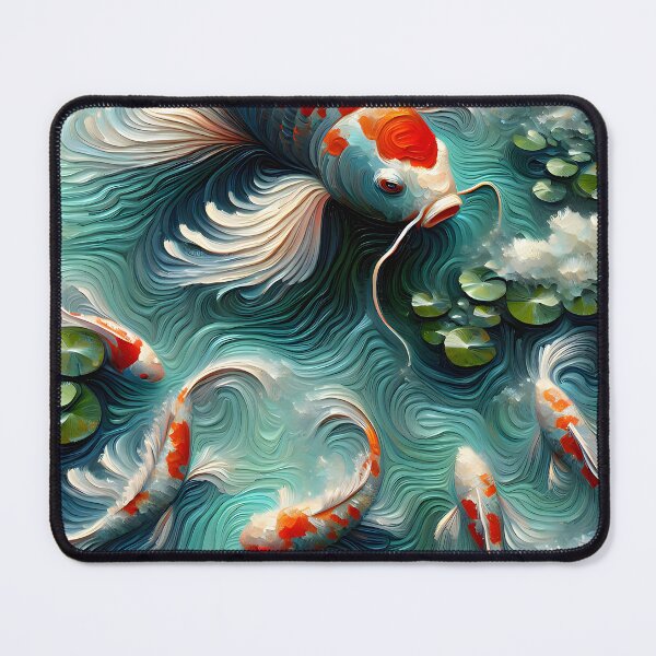 Item preview, Koi Fish Pond Japanese Art designed and sold by FengShuiLounge.