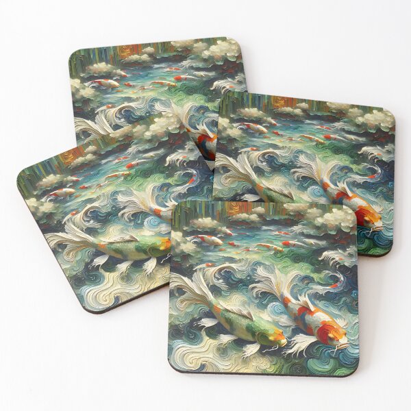 Item preview, Koi Fish Pond Autumn Colored designed and sold by FengShuiLounge.