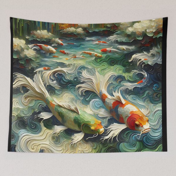Item preview, Koi Fish Pond Autumn Colored designed and sold by FengShuiLounge.