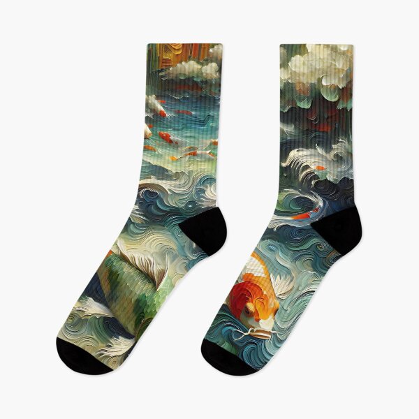 Item preview, Koi Fish Pond Autumn Colored designed and sold by FengShuiLounge.