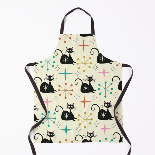 Item preview, Mid Century Black Atomic Cat with Starbursts  designed and sold by Yasminepatterns .
