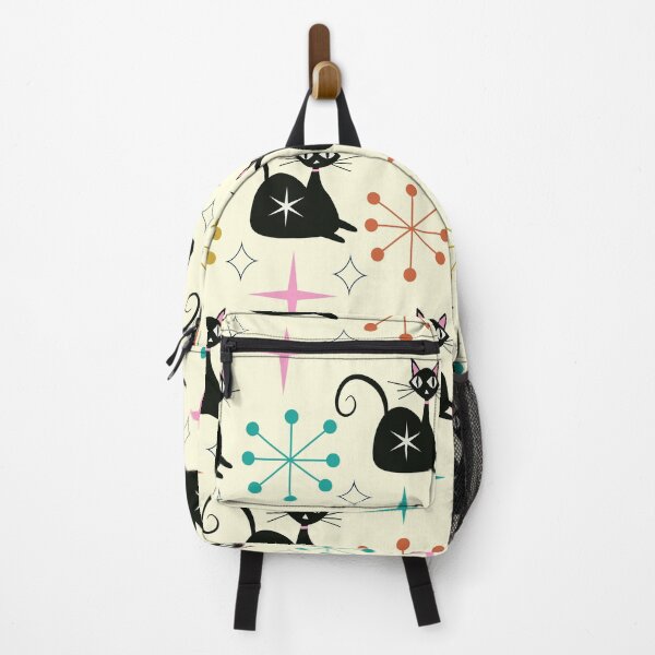 Item preview, Mid Century Black Atomic Cat with Starbursts  designed and sold by Yasminepatterns .