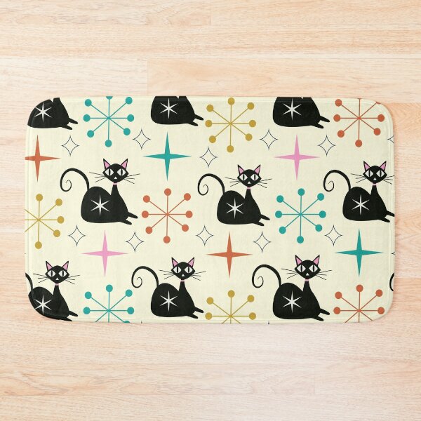 Item preview, Mid Century Black Atomic Cat with Starbursts  designed and sold by Yasminepatterns .