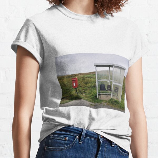 Postbox and bus stop near Kilmuir, Isle of Skye Classic T-Shirt