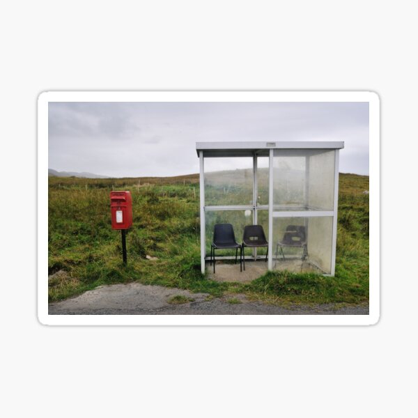 Postbox and bus stop near Kilmuir, Isle of Skye Sticker