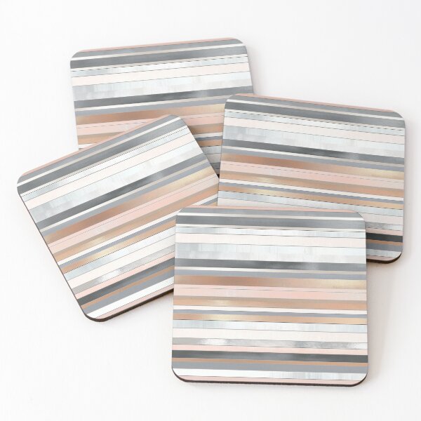 Item preview, Elegant Metallic Soft Tones - Retro Stripes designed and sold by Retro-District.