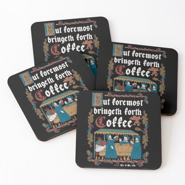 Item preview, But First Coffee Medieval Style -  funny retro vintage English history designed and sold by Nemons.