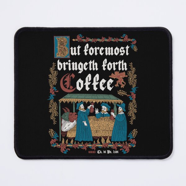 Item preview, But First Coffee Medieval Style -  funny retro vintage English history designed and sold by Nemons.