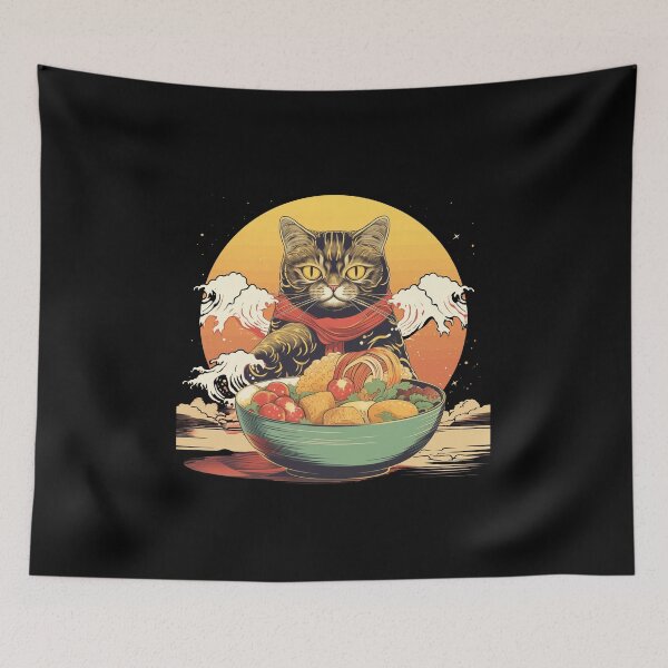 Item preview, Cute cat eating Ramen designed and sold by TeeTemptation.