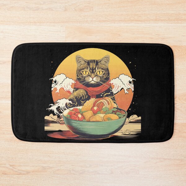 Item preview, Cute cat eating Ramen designed and sold by TeeTemptation.
