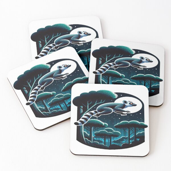 Item preview, Watch the elusive flying lemur glide through the night sky between towering trees in this serene scene. designed and sold by KreaDesignOne.