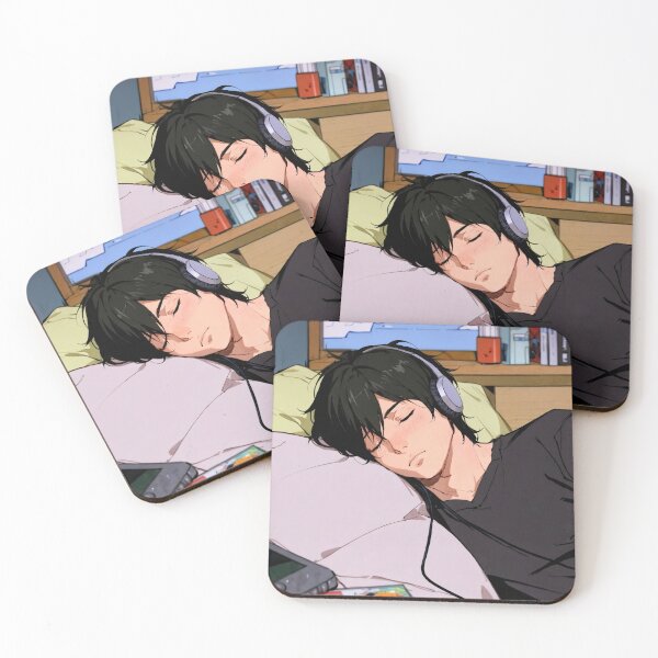 Item preview, Lofi beats handsome boy sleeping designed and sold by Mrwolf-designs.