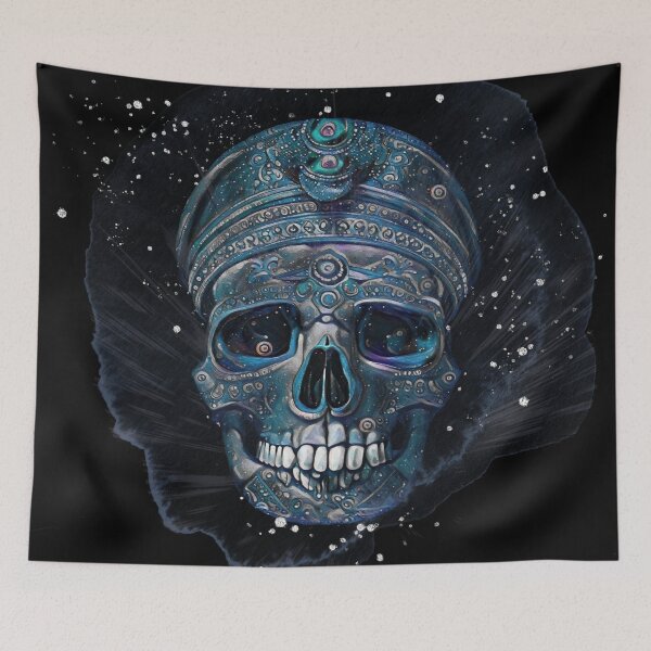 Item preview, FANTASY SKULL IN BLUE designed and sold by inarausch2023.