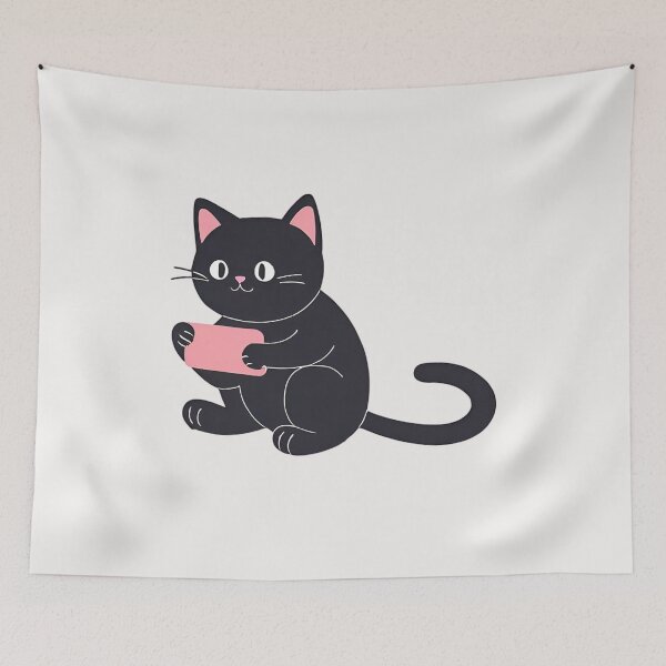 Item preview, Gaming Black Cat - Cat playing games designed and sold by RANDOMNESS.