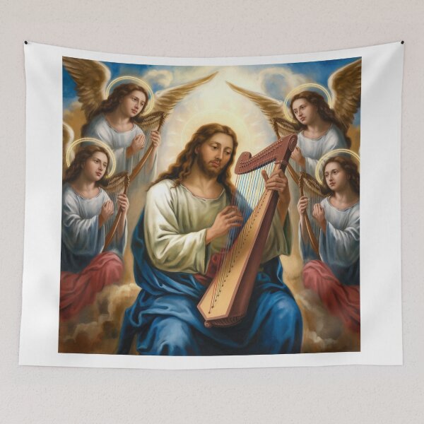 Item preview, CHERUB PLAYING HARP WITH JESUS  designed and sold by Obinne.