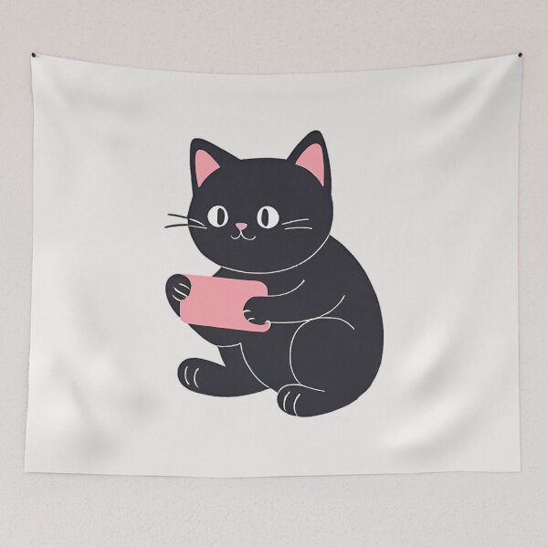 Item preview, Gaming Black Cat - Cat playing games designed and sold by RANDOMNESS.