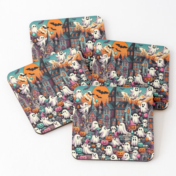 Item preview, Baroque Halloween Teal Tiny Ghosts designed and sold by DesignsByPrnces.