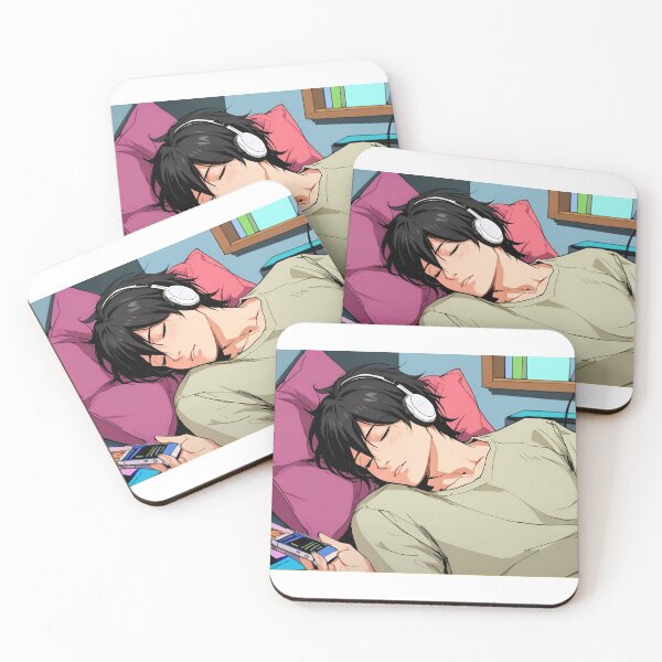 Item preview, Lofi beats cute boy sleeping designed and sold by Mrwolf-designs.