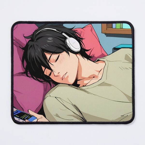 Item preview, Lofi beats cute boy sleeping designed and sold by Mrwolf-designs.