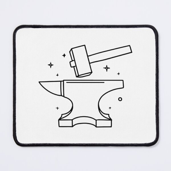Item preview, iron hammer with blacksmith's anvil designed and sold by rasagamastore.