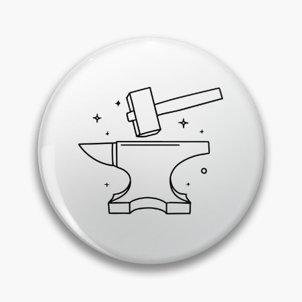 Item preview, iron hammer with blacksmith's anvil designed and sold by rasagamastore.
