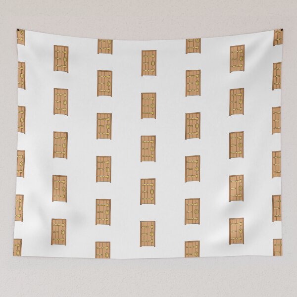 Item preview, wooden door with brass hinges designed and sold by rasagamastore.