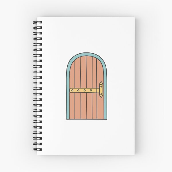 Item preview, Doodle of a wooden door with brass hinges designed and sold by rasagamastore.