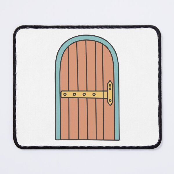 Item preview, Doodle of a wooden door with brass hinges designed and sold by rasagamastore.