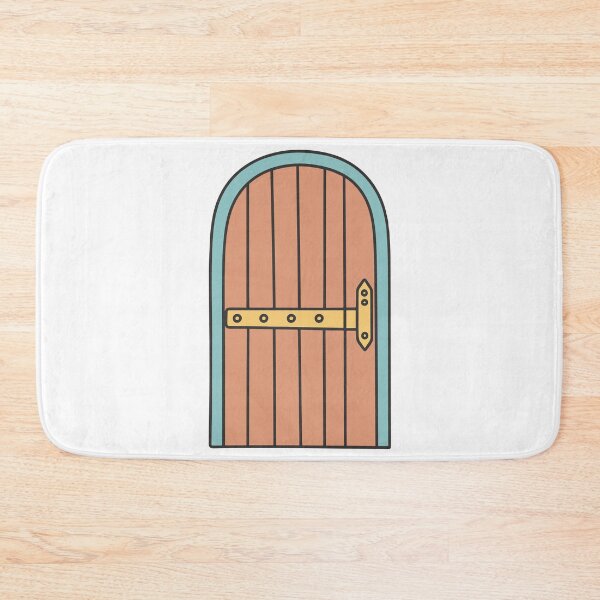 Item preview, Doodle of a wooden door with brass hinges designed and sold by rasagamastore.