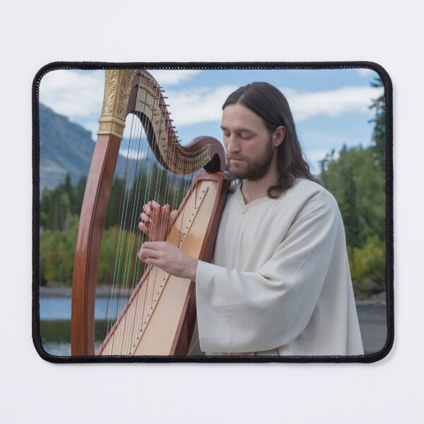 Item preview, "@JESUS PLAYING HARP ". HARP LOVERS  designed and sold by Obinne.