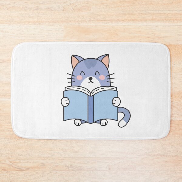 Item preview, Doodle illustration of a cat reading a book designed and sold by rasagamastore.
