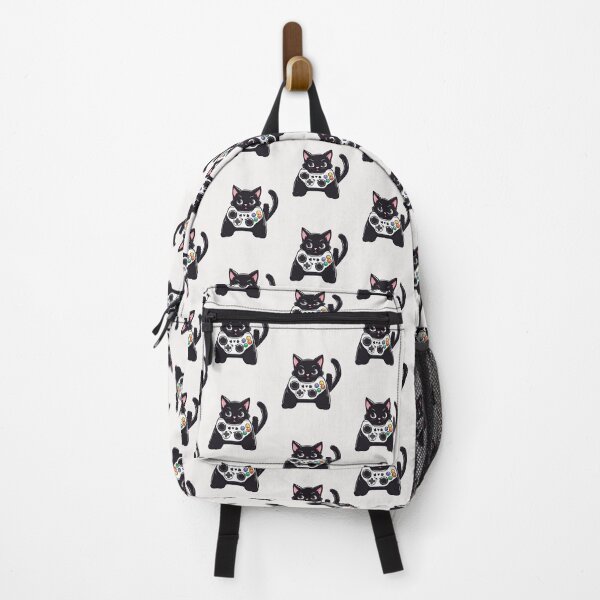 Item preview, Cat Player - black cat playing on console designed and sold by RANDOMNESS.