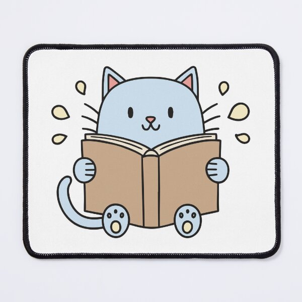 Item preview, Doodle of a cat reading a book designed and sold by rasagamastore.