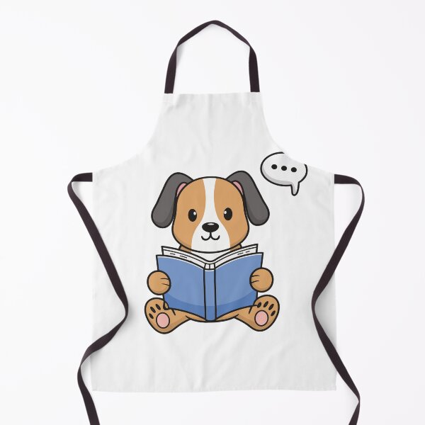 Item preview, Doodle illustration of a cute dog reading a book designed and sold by rasagamastore.