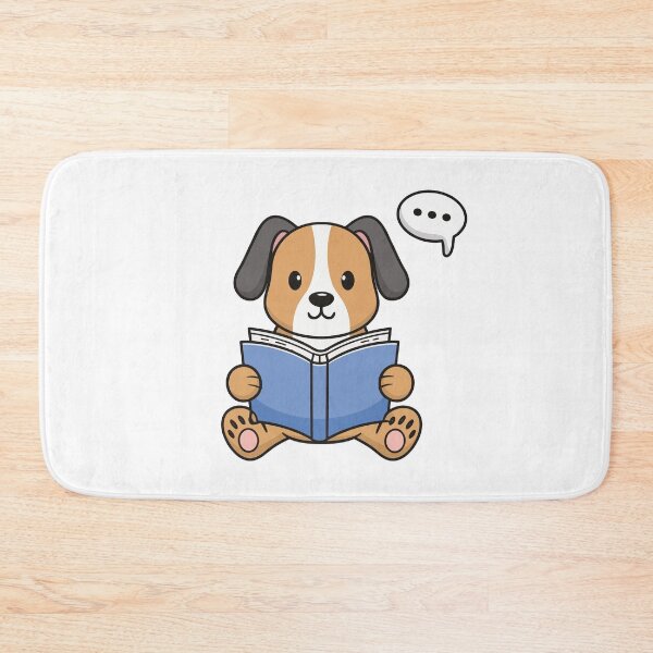 Item preview, Doodle illustration of a cute dog reading a book designed and sold by rasagamastore.
