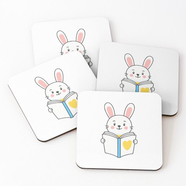 Item preview, cute rabbit reading a book designed and sold by rasagamastore.