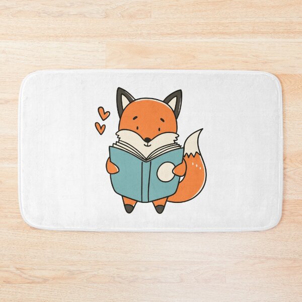 Item preview, Doodle illustration of a cute fox reading a book designed and sold by rasagamastore.
