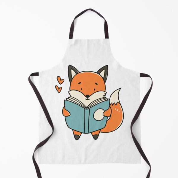 Item preview, Doodle illustration of a cute fox reading a book designed and sold by rasagamastore.
