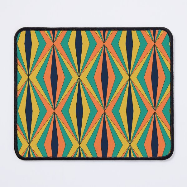 Item preview, Retro Geometric Diamonds Pattern in Orange, teal and Yellow  designed and sold by Yasminepatterns .